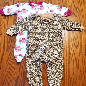 Hudson Baby girls quilted footie sleep and play